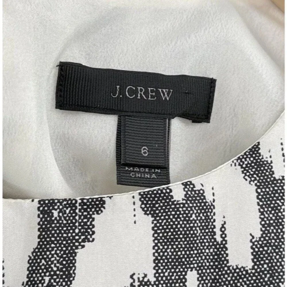 J.Crew 100% Silk Flutter‎ Sleeve Dress Size 6 Preppy Lightweight, Event